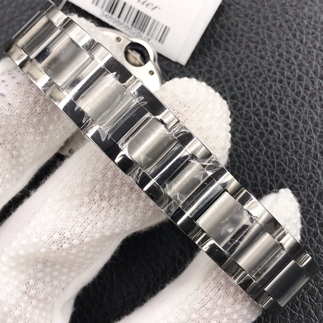 CARTIER BALLON BLEU 33MM AUTOMATIC WHITE DIAL DIAMOND HOUSE MAKER