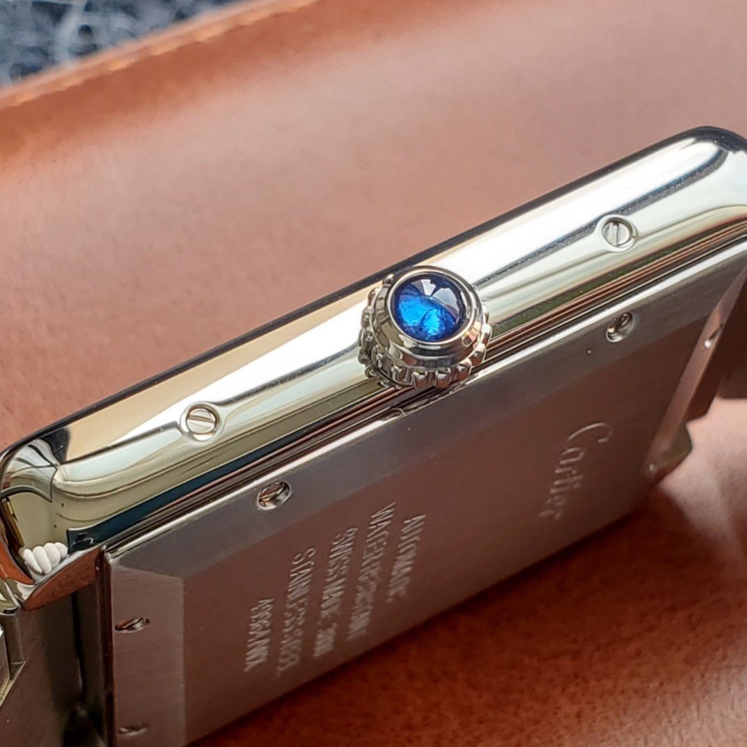 CARTIER TANK SOLO XI 41 STEEL CASE BLACK LEATHER STRAP
