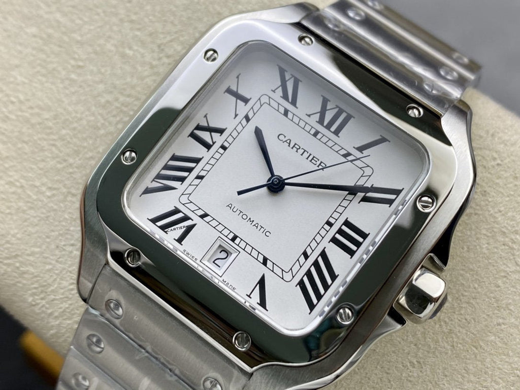 CARTIER SANTOS DE CARTIE LARGE STEEL CASE WHITE DIAL