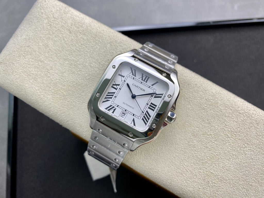 CARTIER SANTOS DE CARTIE LARGE STEEL CASE WHITE DIAL