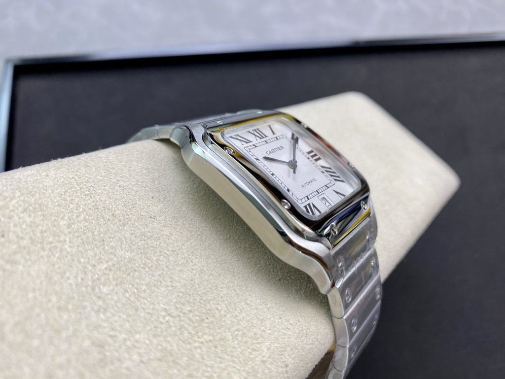 CARTIER SANTOS DE CARTIE LARGE STEEL CASE WHITE DIAL