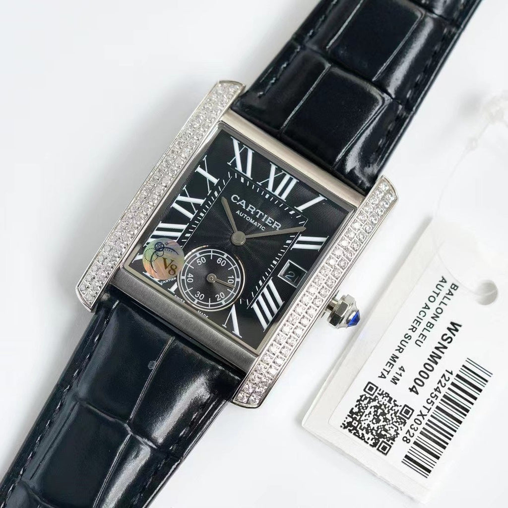 CARTIER TANK MC LADIES SECOND TIME DIAMOND BEZEL