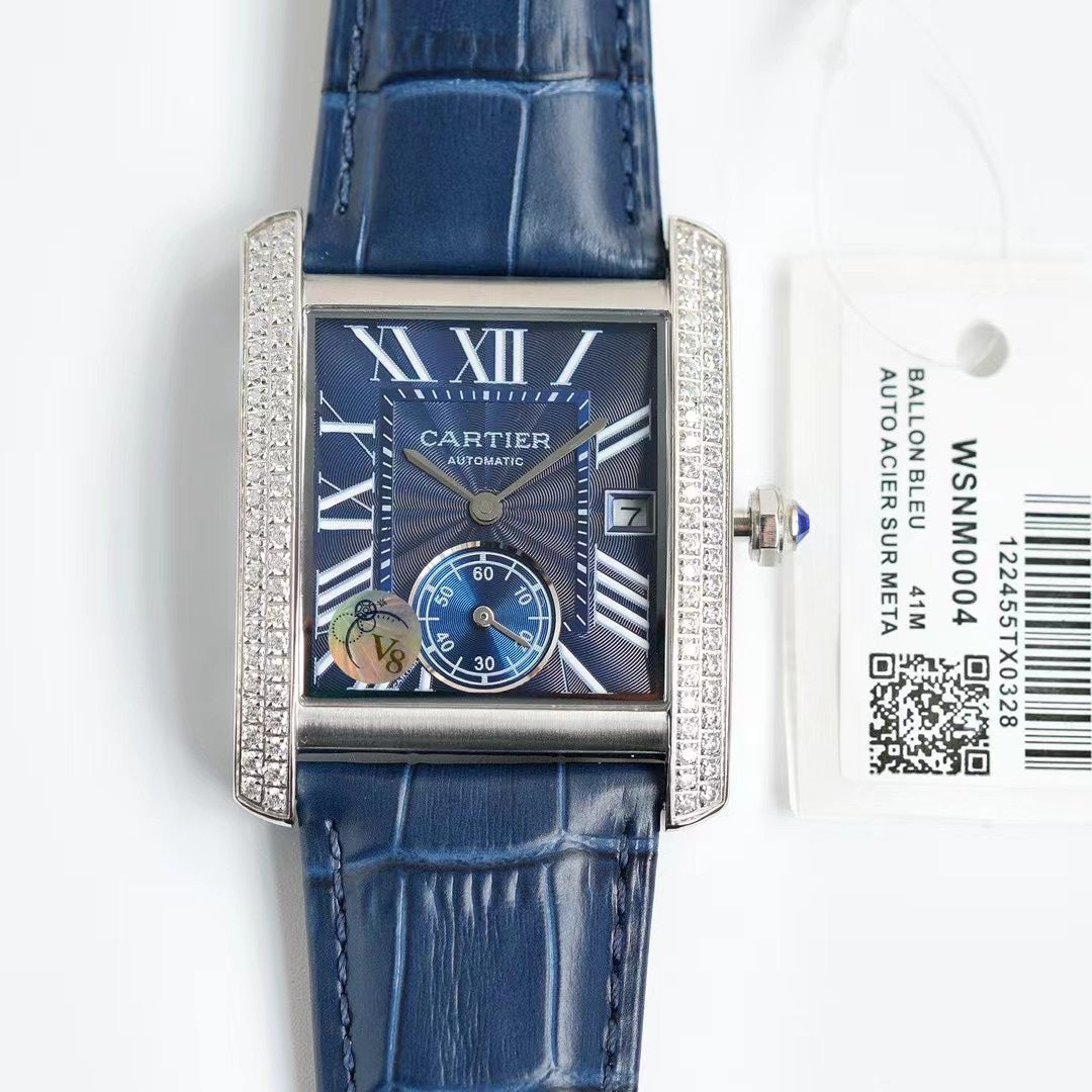 CARTIER TANK MC LADIES SECOND TIME DIAMOND BEZEL