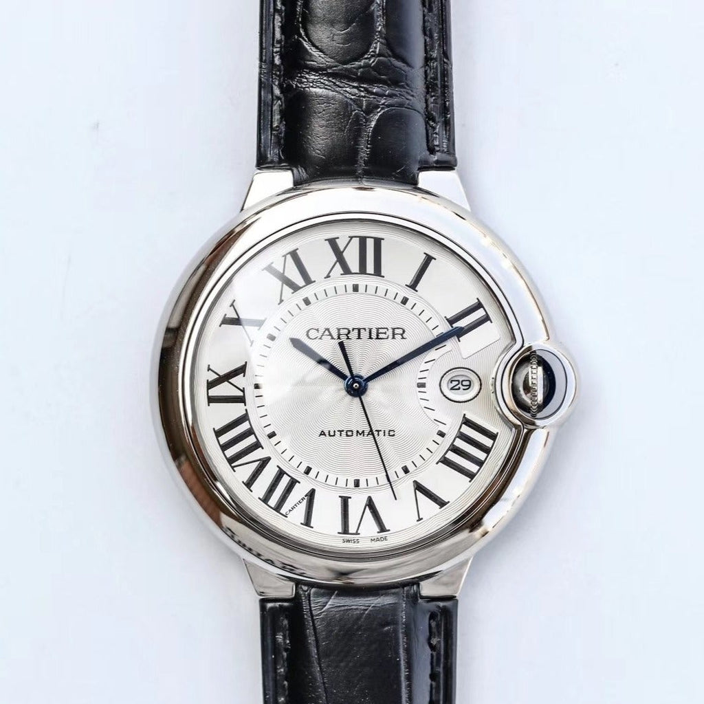 CARTIER BALLON BLEU 42MM BLACK LEATHER