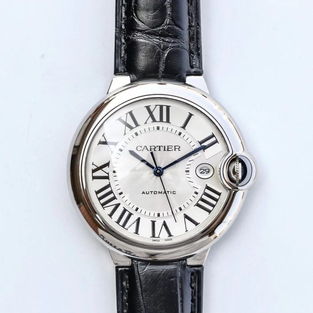 CARTIER BALLON BLEU 42MM BLACK LEATHER