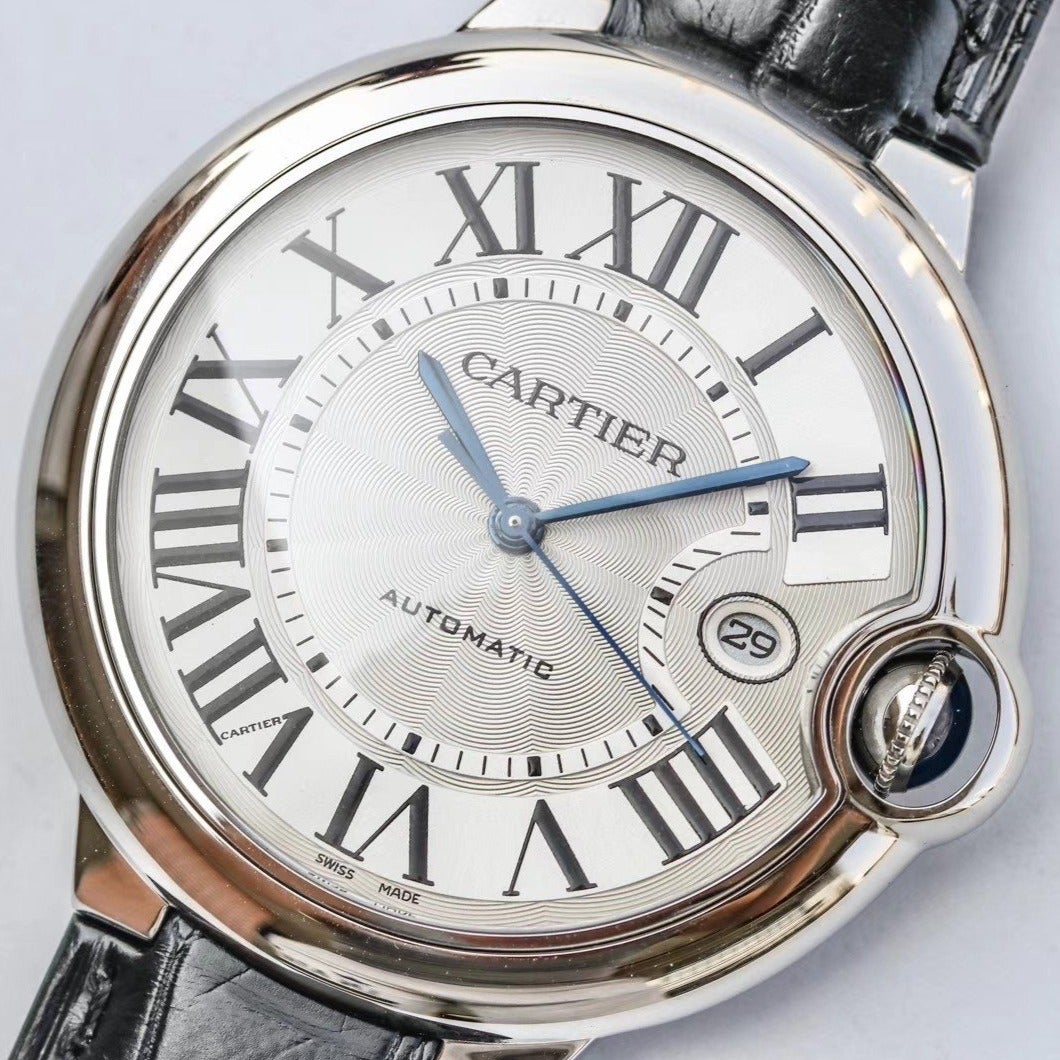 CARTIER BALLON BLEU 42MM BLACK LEATHER