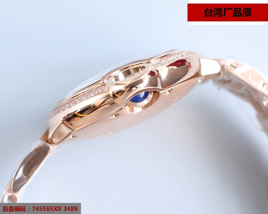 CARTIER BALLON BLEU 33MM ROSE GOLD DIAMOND BEZEL