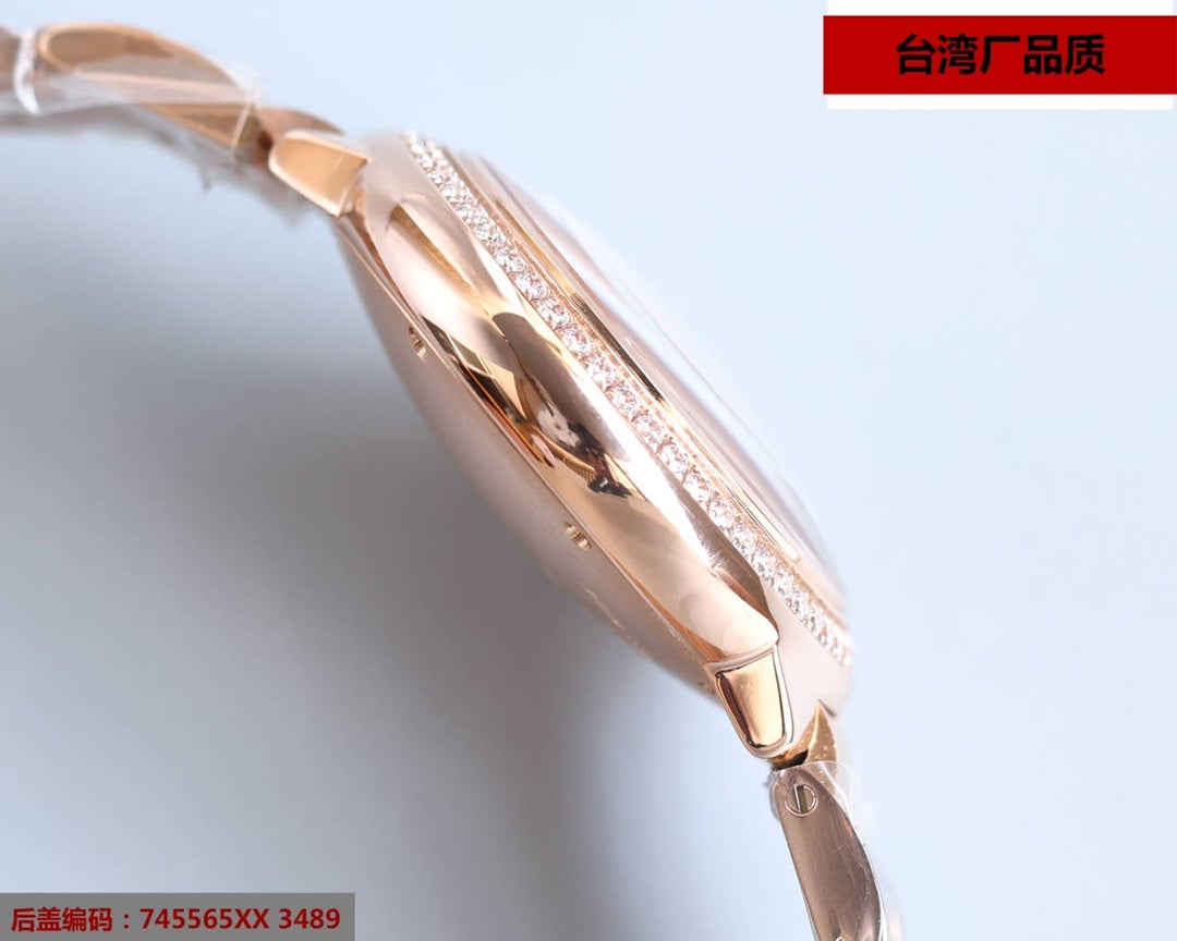 CARTIER BALLON BLEU 33MM ROSE GOLD DIAMOND BEZEL