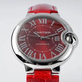 CARTIER BALLON BLEU 33MM AUTOMATIC RED DIAL LEATHER 2021