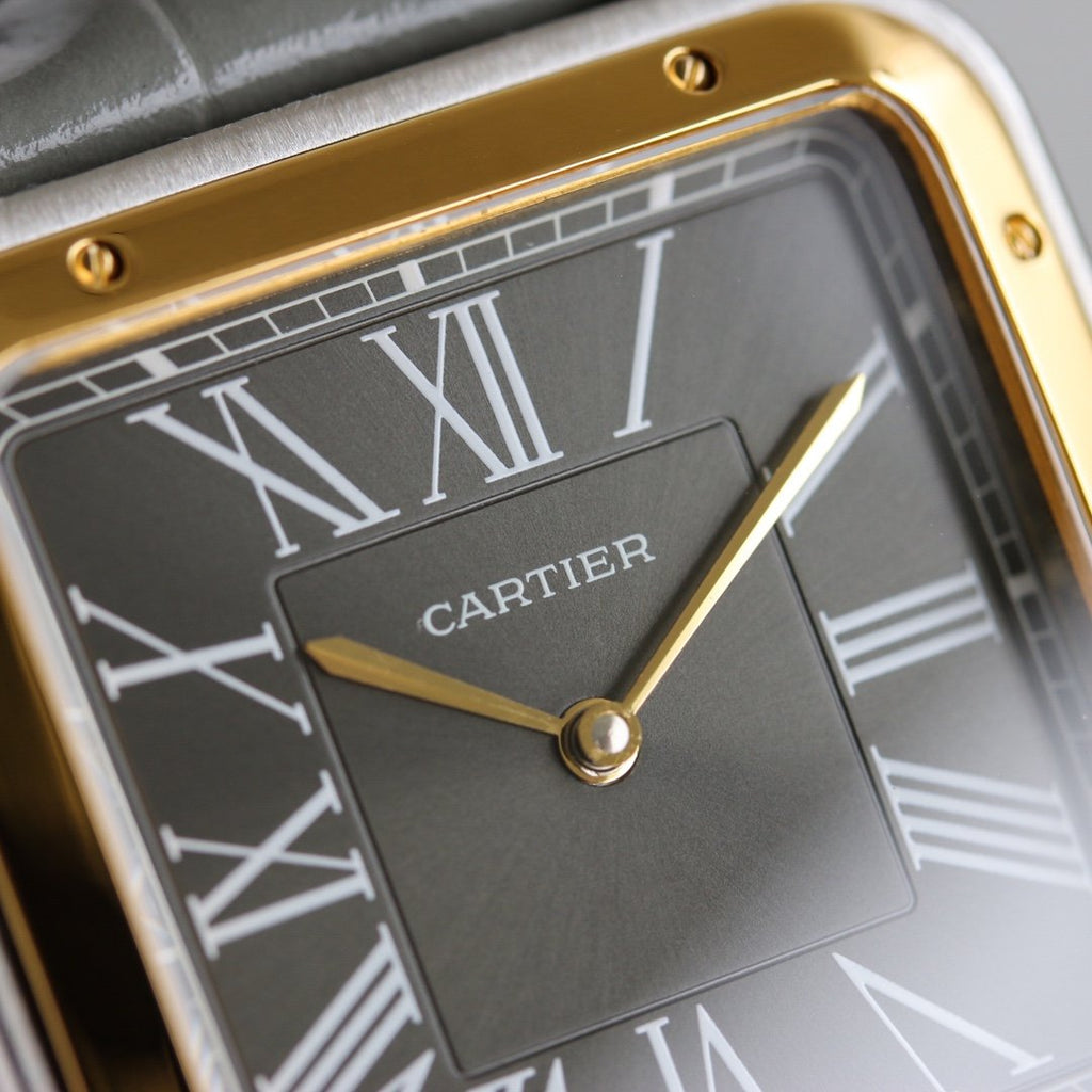 CARTIER SANTOS DUMONT XL GOLD STEEL LEATHER