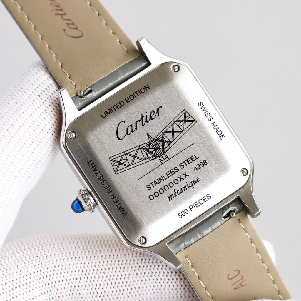 CARTIER SANTOS DUMONT XL GOLD STEEL LEATHER