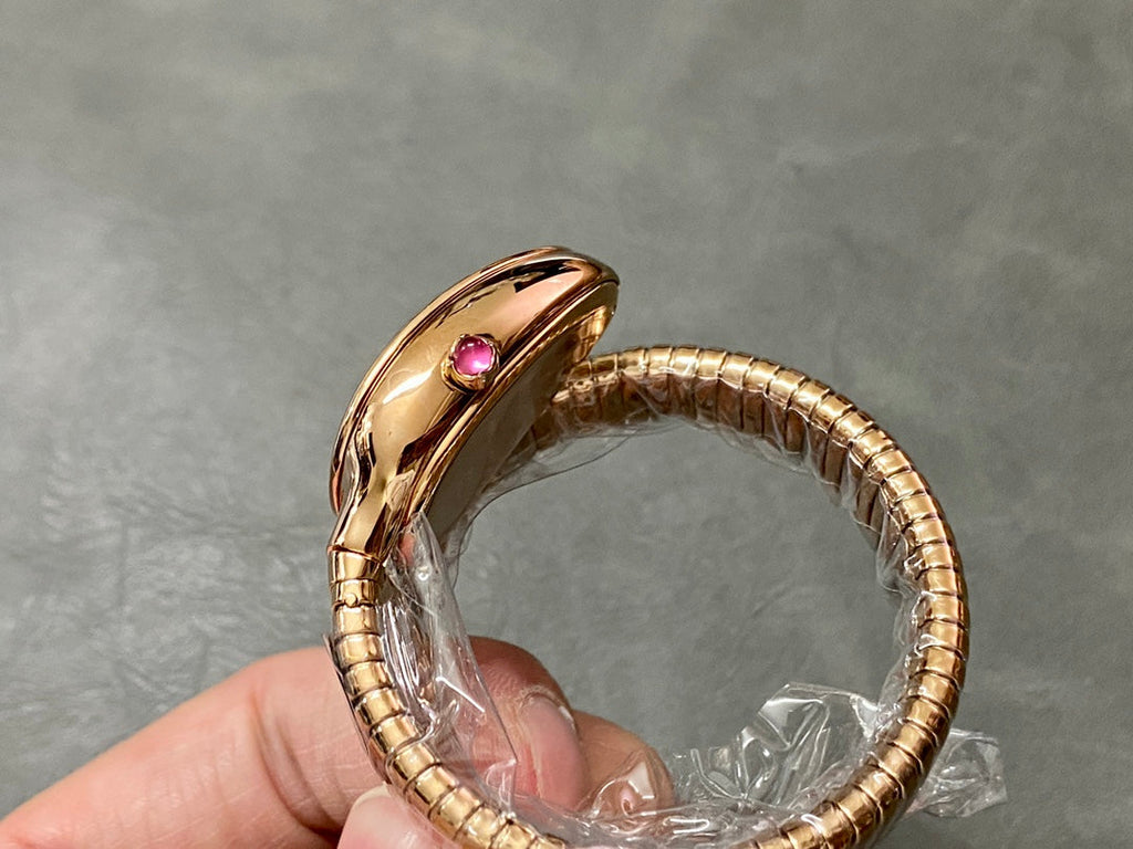 BVLGARI SERPENTI SPIGA PINK GOLD CERAMIC WHITE DIAL
