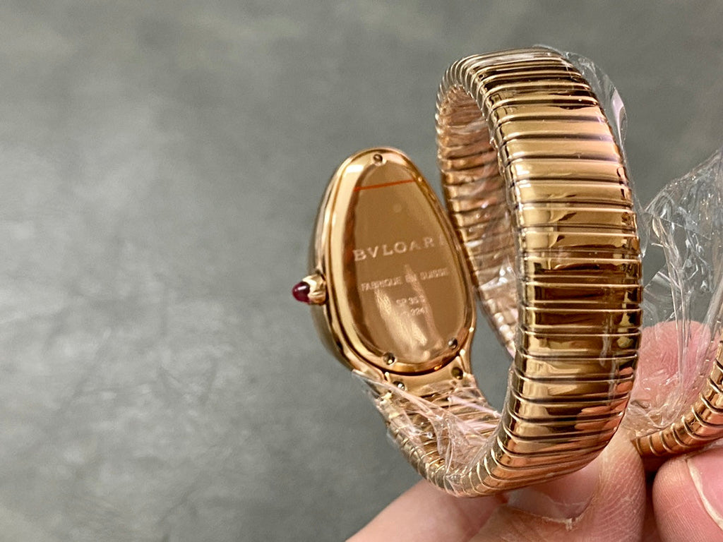 BVLGARI SERPENTI SPIGA PINK GOLD CERAMIC WHITE DIAL