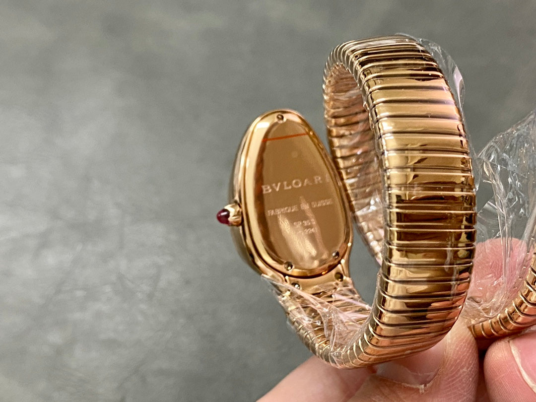 BVLGARI SERPENTI SPIGA PINK GOLD CERAMIC WHITE DIAL