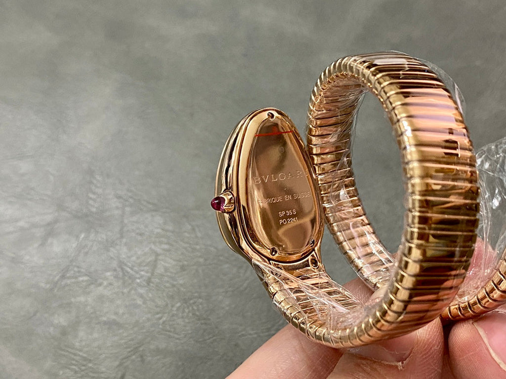 BVLGARI SERPENTI SPIGA PINK GOLD CERAMIC WHITE DIAL