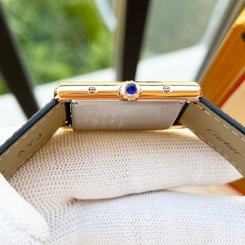 CARTIER TANK MUST PINK GOLD CASE LEATHER