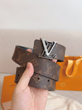 LOUIS VUITTON LV 25S BELT 40 MM IN BROWN CALFSKIN 593207