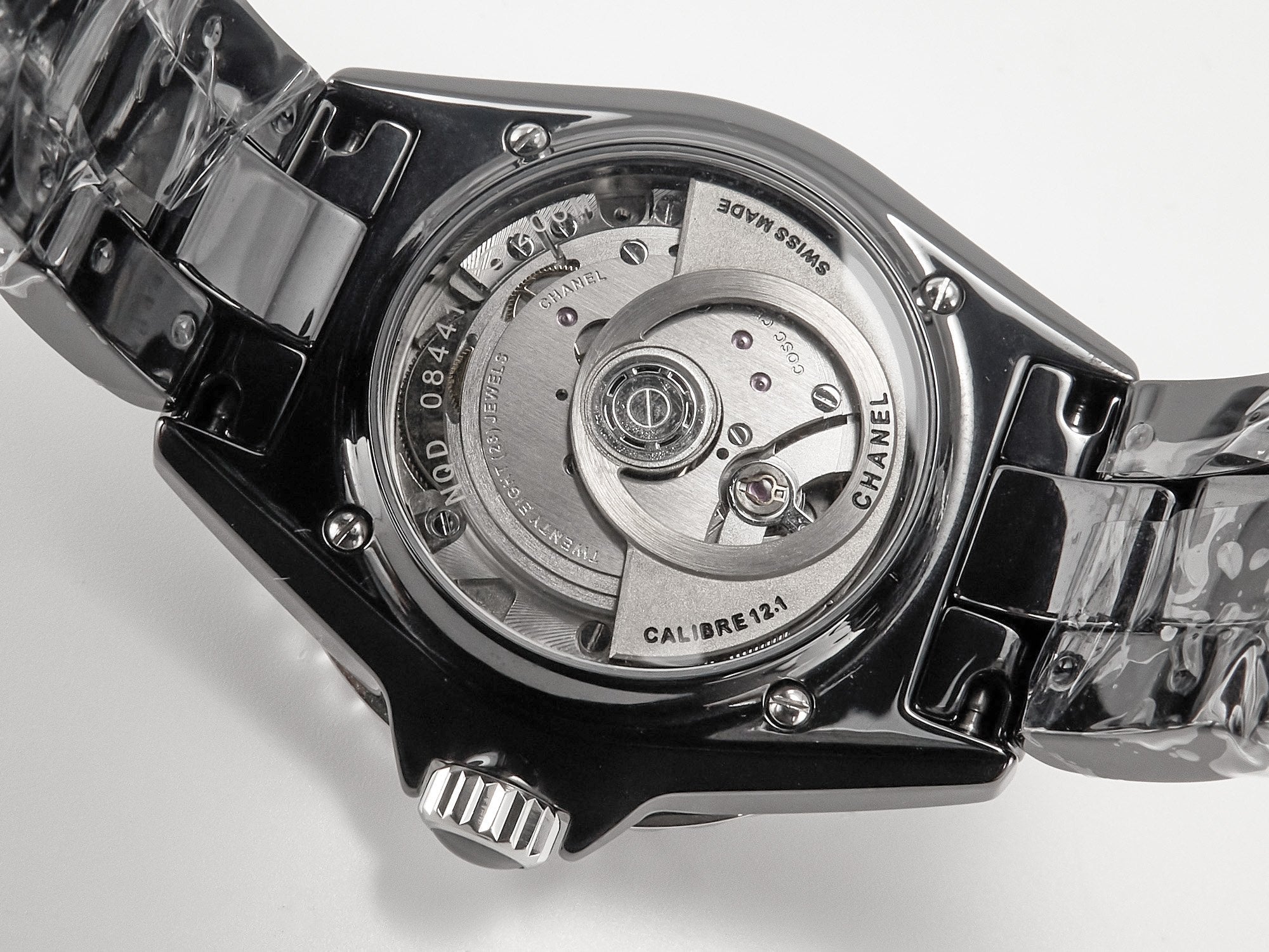 CHANEL J12 Date Automatic Black Ceramic Diamond Numerals Black Dial Black Steel Hands