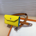HERMES KELLY LEMON YELLOW POCKET 18MM BELT CINNAMON BROWN LEATHER SILVER HARDWARE