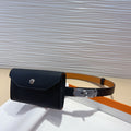 HERMES KELLY POCKET 18MM BELT BLACK LEATHER SILVER HARDWARE