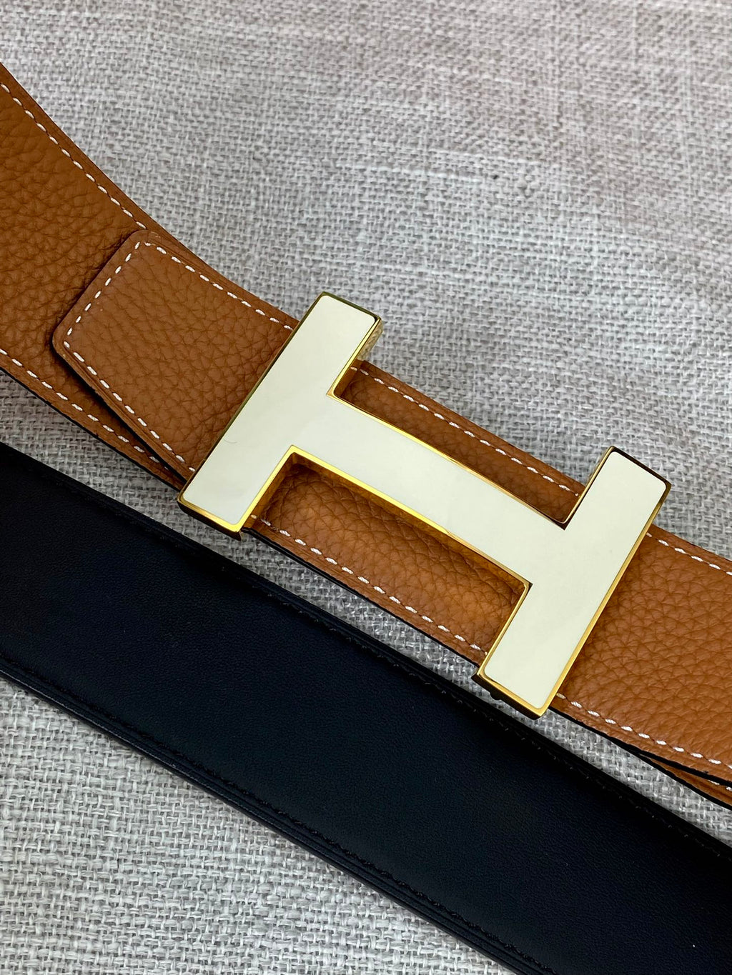 HERMES CONSTANCE BELT BUCKLE & REVERSIBLE TAWNY BROWN LEATHER STRAP 38MM GOLD HARDWARE