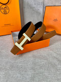 HERMES CONSTANCE BELT BUCKLE & REVERSIBLE TAWNY BROWN LEATHER STRAP 38MM GOLD HARDWARE